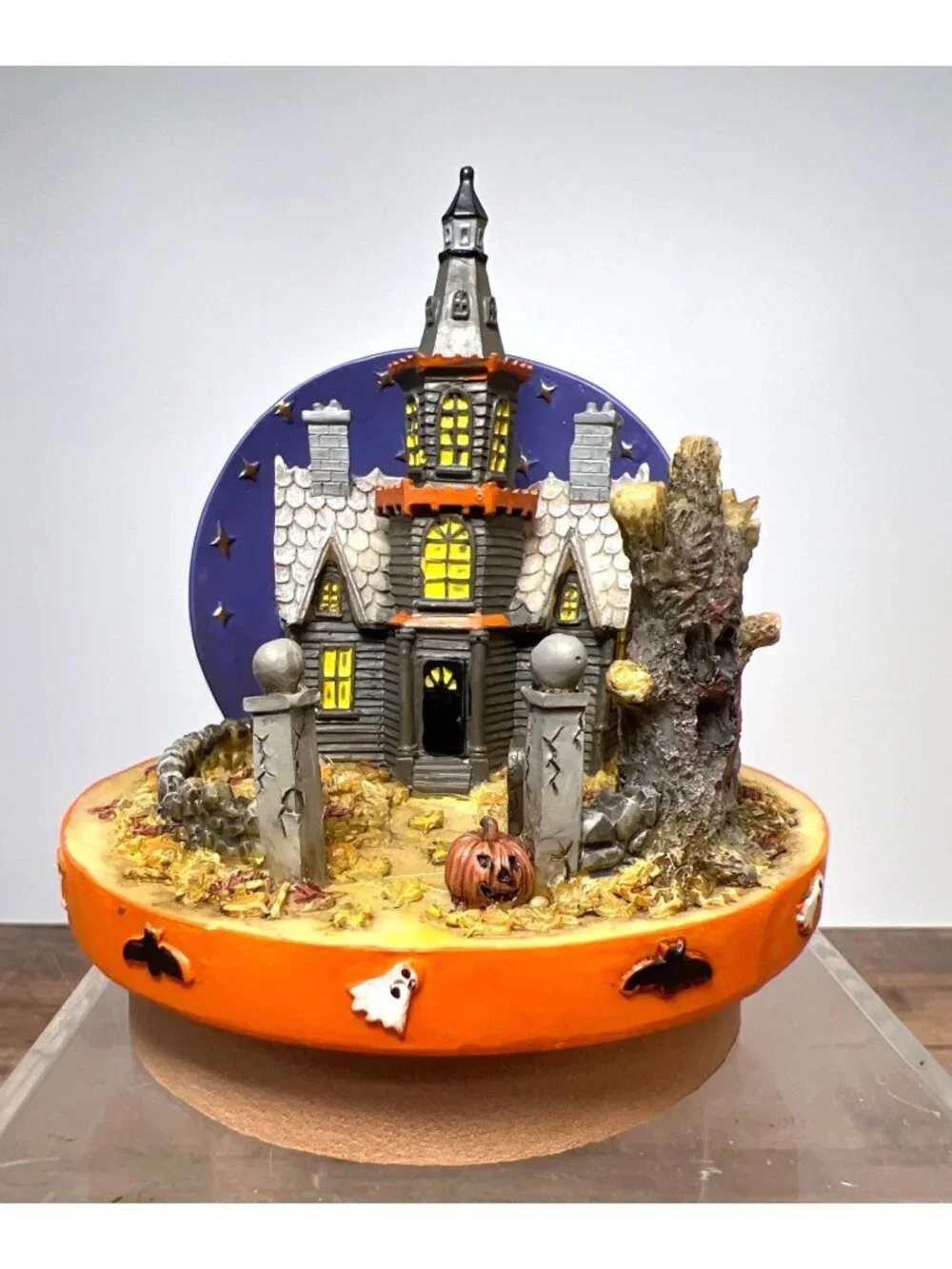 Our America Haunted House Decorative Candle Topper Halloween Scene